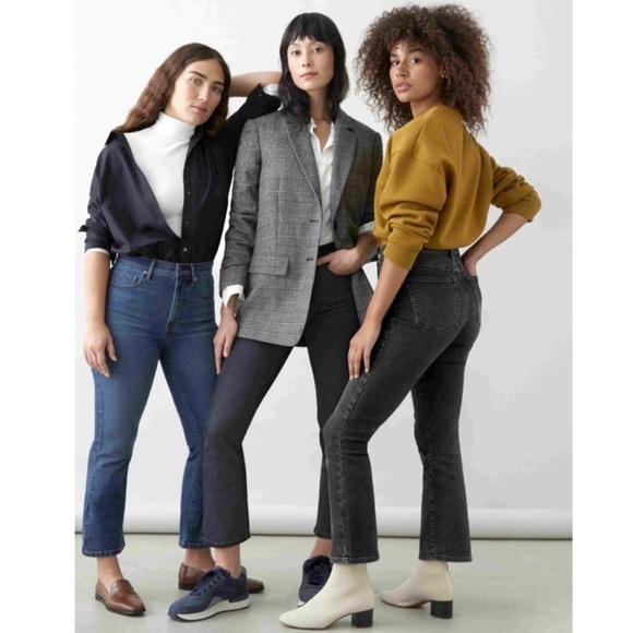 EVERLANE Authentic Stretch Slim Bootcut Jeans High Rise in Washed Black Size 25 - Picture 9 of 9